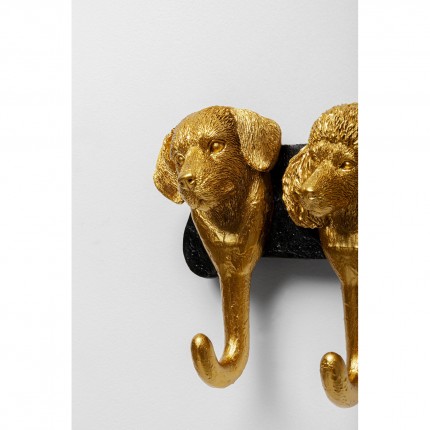 Wall Coat Rack dogs 31cm gold Kare Design
