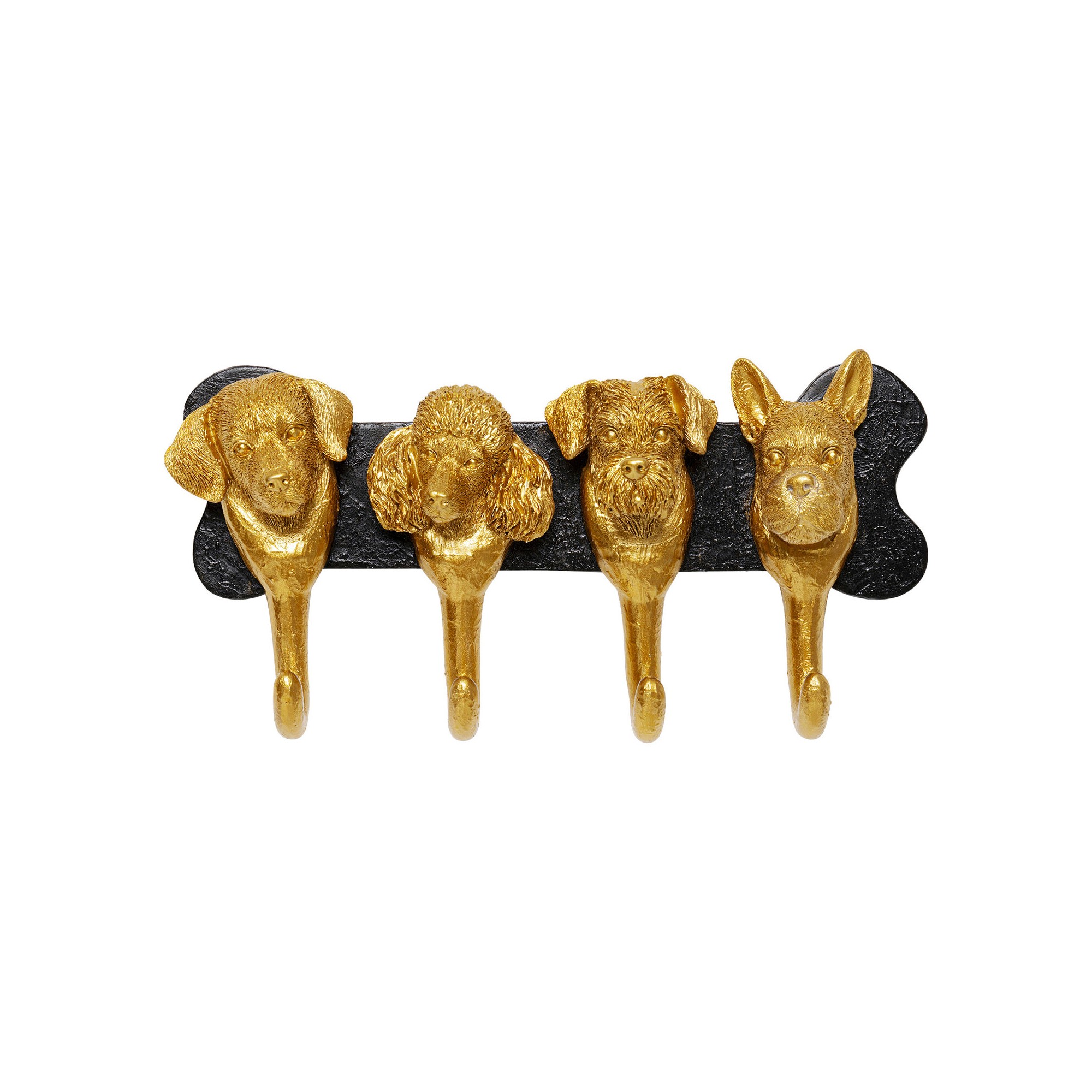 Garderobe murale Dog Family doré 31cm