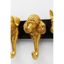 Garderobe murale Dog Family doré 69cm