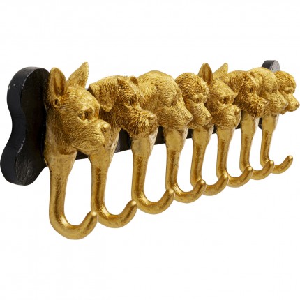 Wall Coat Rack dogs 69cm gold Kare Design