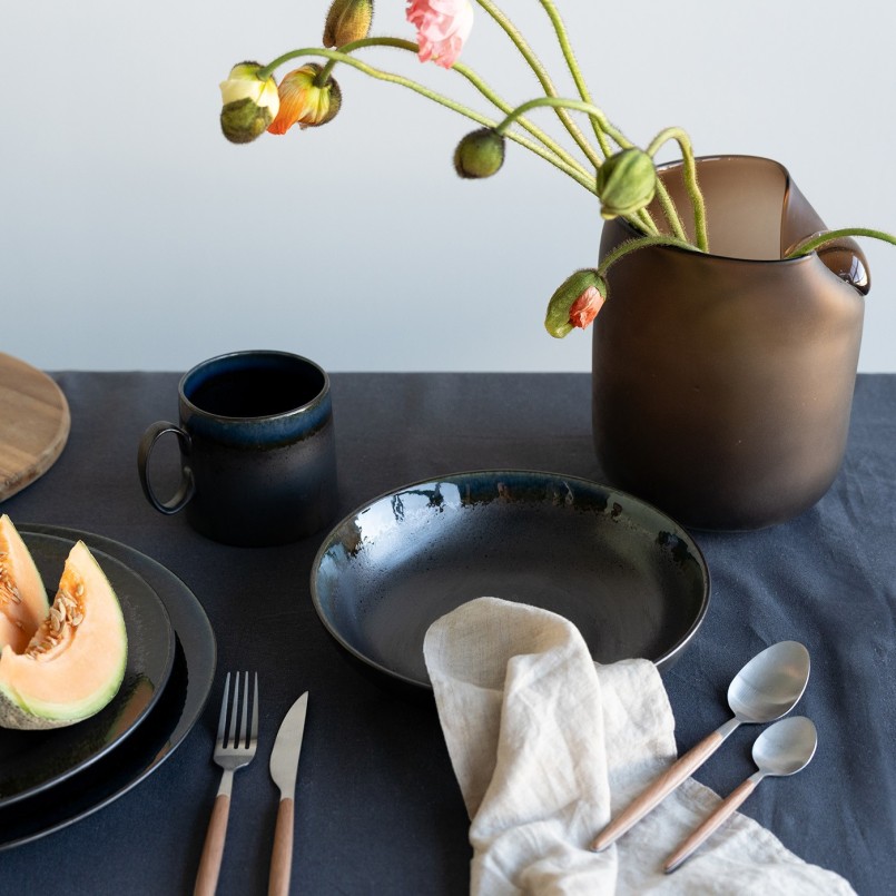 Black earthenware soup plates - Kassandra - Kare Design