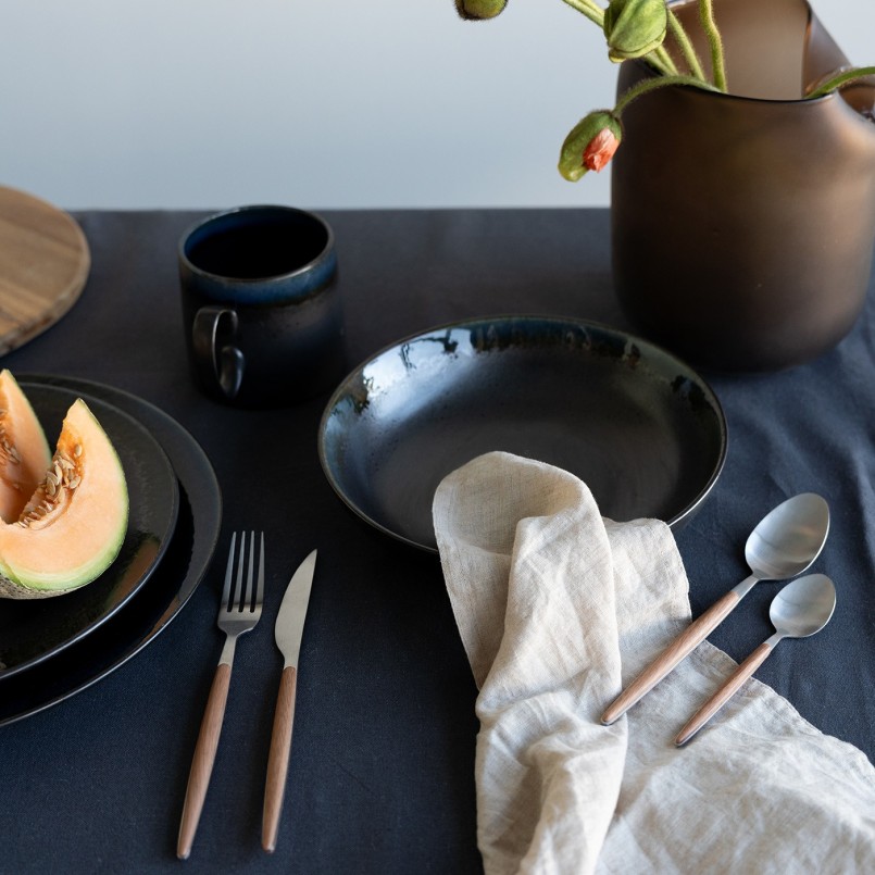 Verzilverd bestek van staal en imitatiehout - Parijs - Kare Design