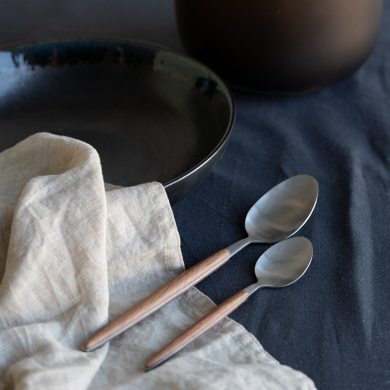 Silver-plated steel and imitation wood cutlery - Paris - Kare Design