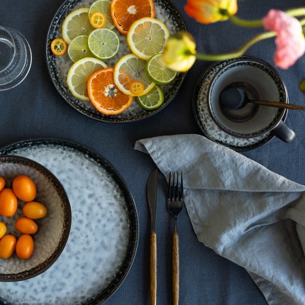 Plate Soho grey Ø21cm (4/set) Kare Design