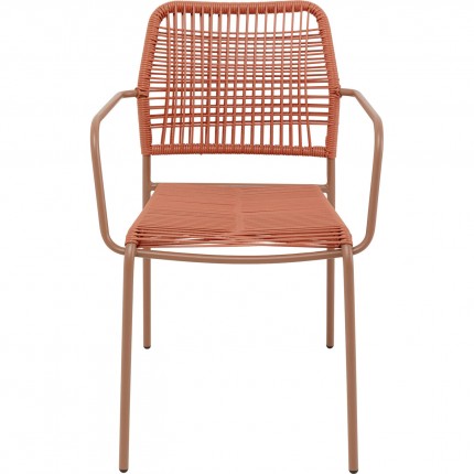 Tuinstoel met armleuningen Madagascar rood Kare Design