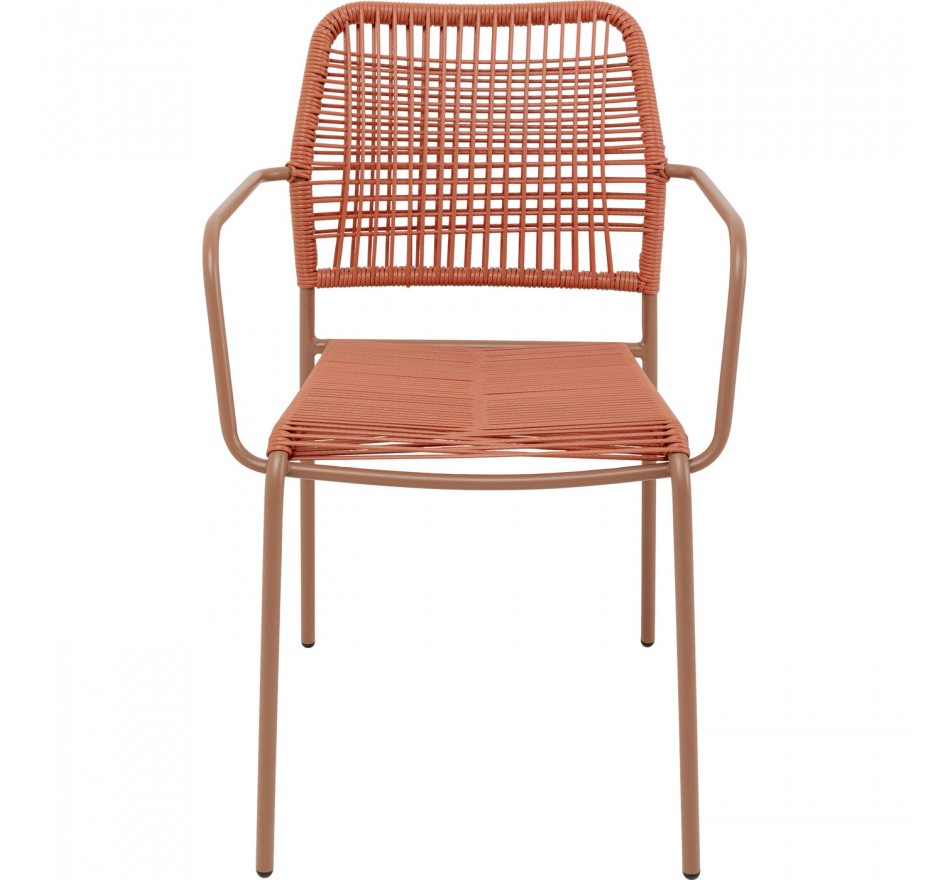 Tuinstoel met armleuningen Madagascar rood Kare Design