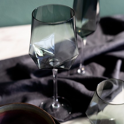 Wijnglazen Diamond Smoke (4/Set) Kare Design