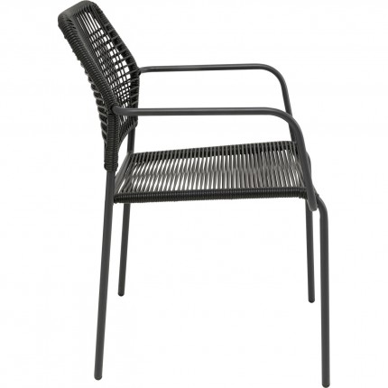 Outdoor chair with armrests Madagascar black Kare Design