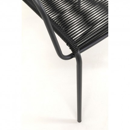 Outdoor chair with armrests Madagascar black Kare Design