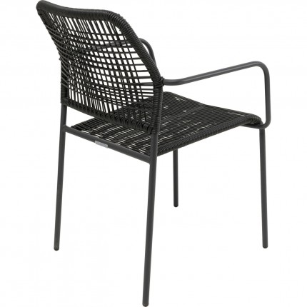 Outdoor chair with armrests Madagascar black Kare Design