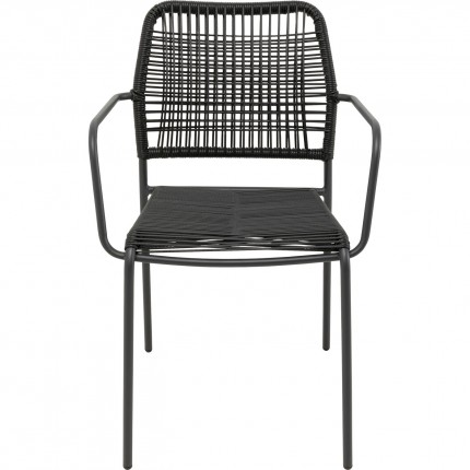 Tuinstoel met armleuningen Madagascar zwart Kare Design