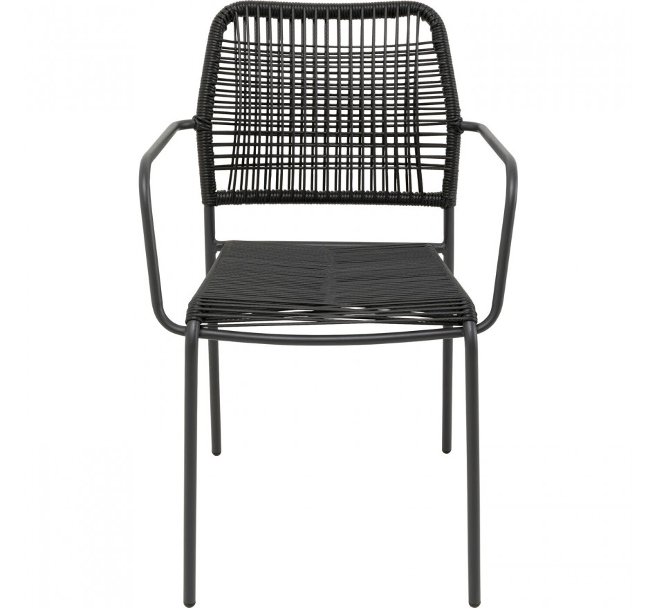 Tuinstoel met armleuningen Madagascar zwart Kare Design