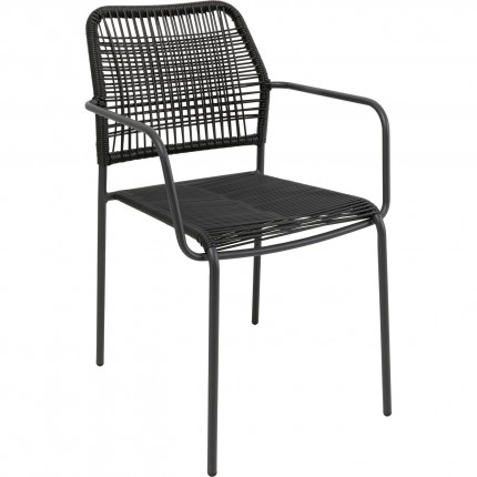 Tuinstoel met armleuningen Madagascar zwart Kare Design