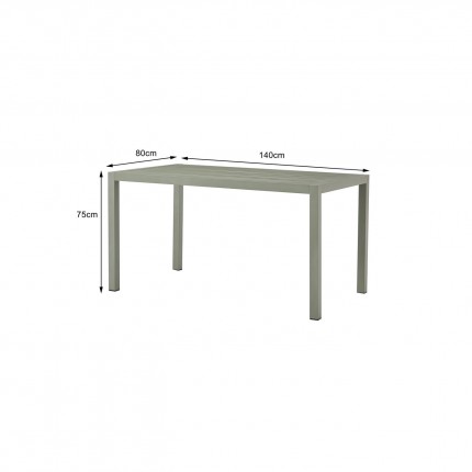 Table de jardin Madagascar 140x80cm verte Kare Design