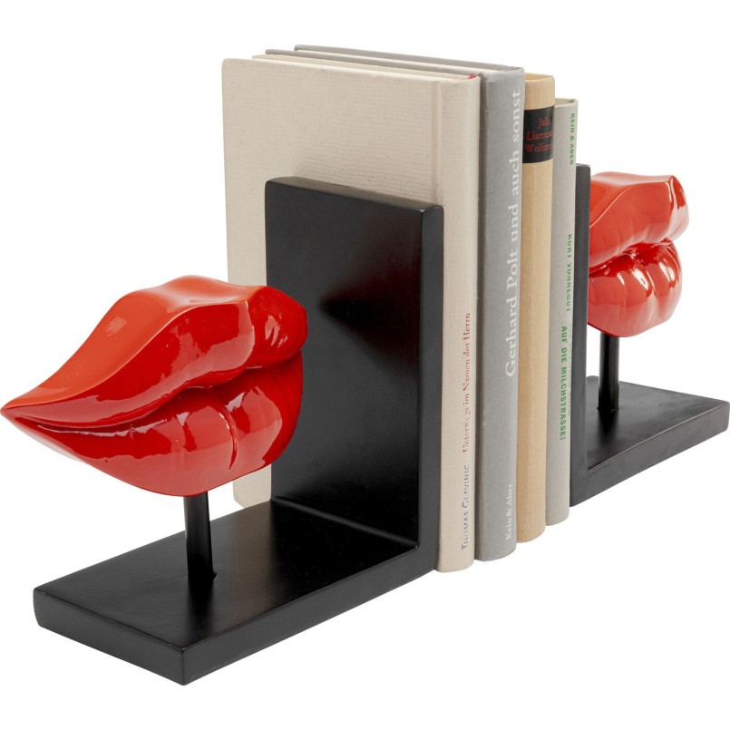 Serre-livres Lips rouge (2/Set)