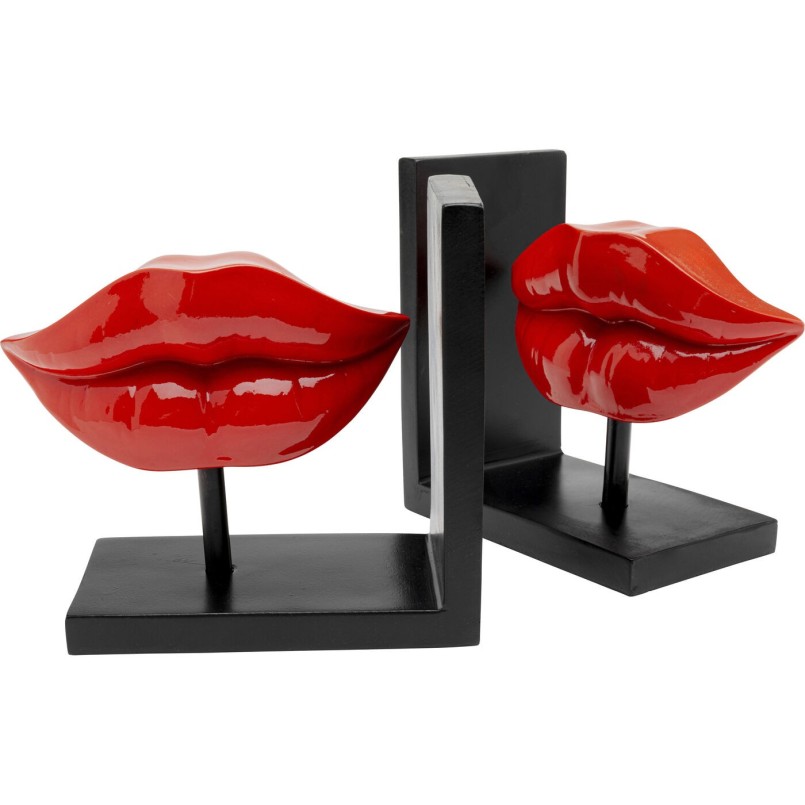 Serre-livres Lips rouge (2/Set)