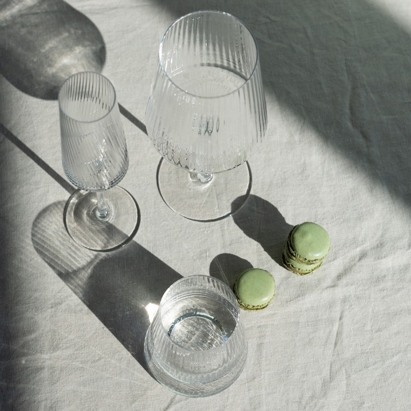 Textured wine glasses - Riffle - Kare Design
