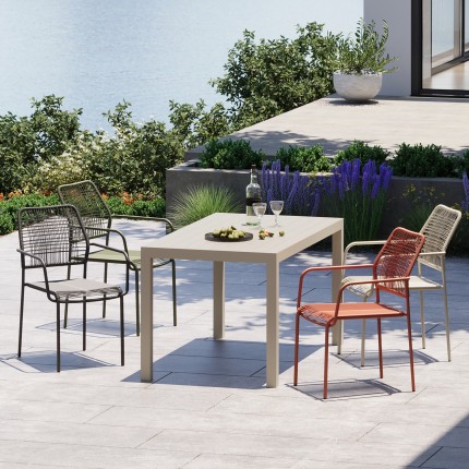 Outdoor chair with armrests Madagascar black Kare Design
