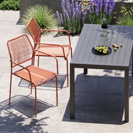 Outdoor chair with armrests Madagascar red Kare Design