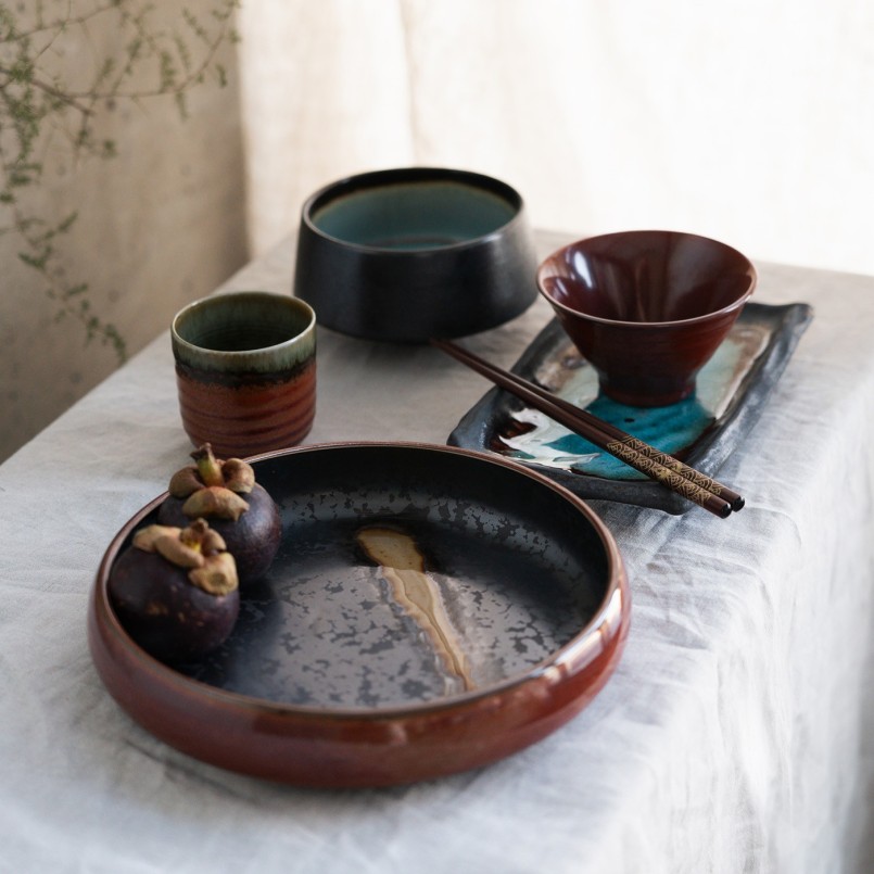 Red and black earthenware bowls - Ari - Kare Design