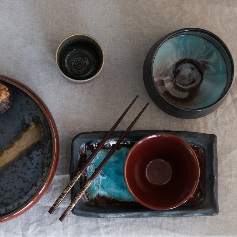 Red and black earthenware bowls - Ari - Kare Design