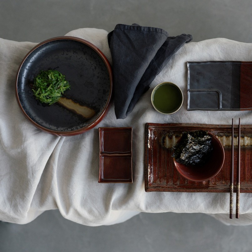 Red and black earthenware bowls - Ari - Kare Design