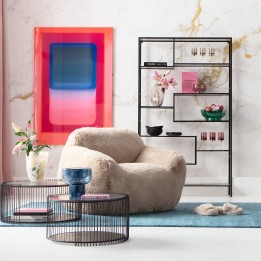 Fauteuil crème en fausse fourrure - Mika - Kare Design