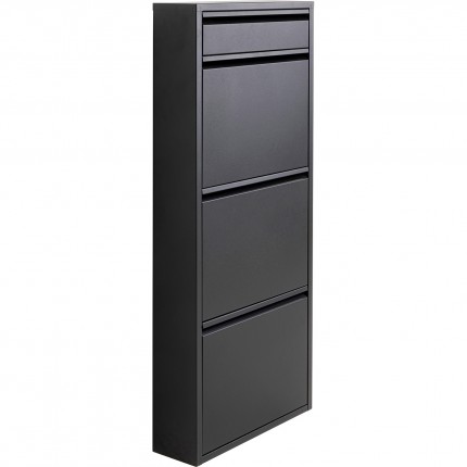 Schoenenkast Caruso zwart 3+1 laden Kare Design
