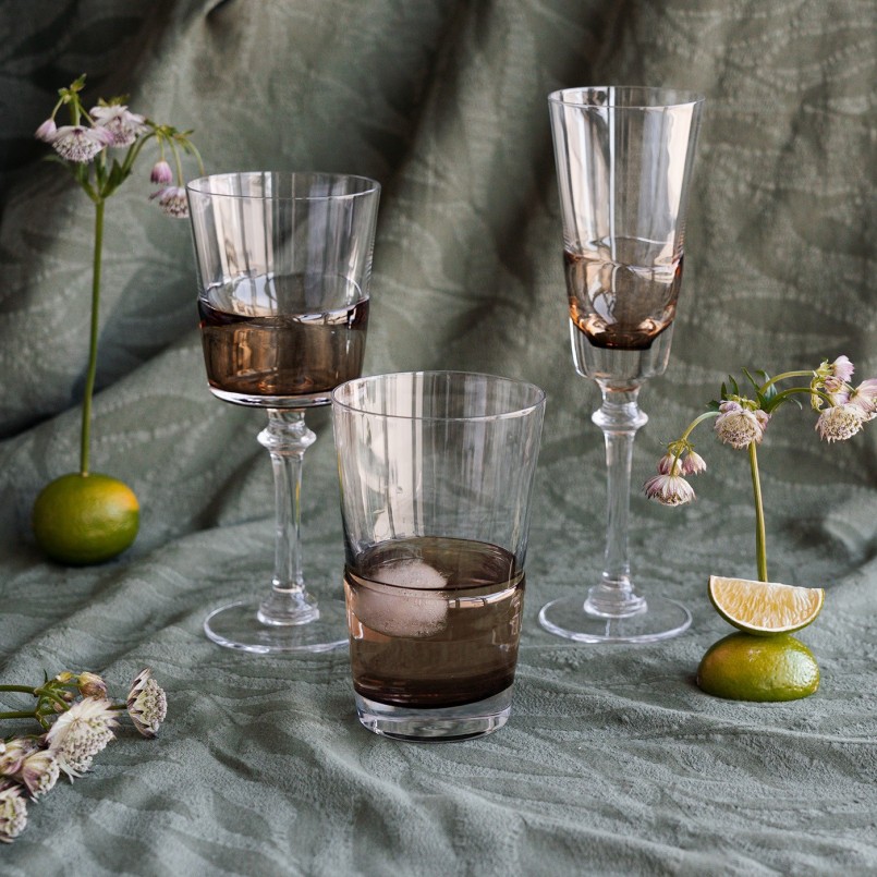 Champagne Glass Mimi amber (4/set) Kare Design