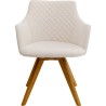 Draaistoel met armleuningen Coco creme en eik Kare Design
