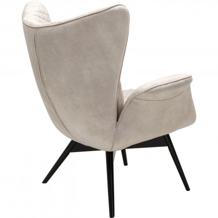 Fauteuil Tudor fluweel creme Kare Design