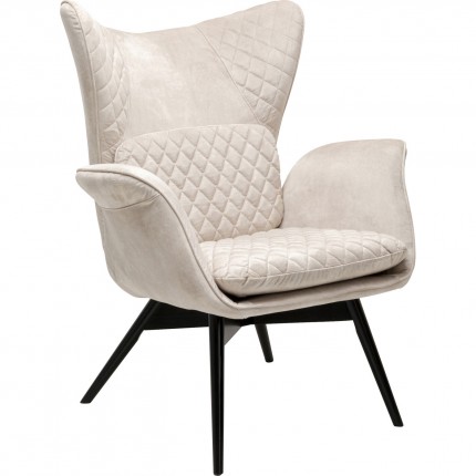 Fauteuil Tudor fluweel creme Kare Design
