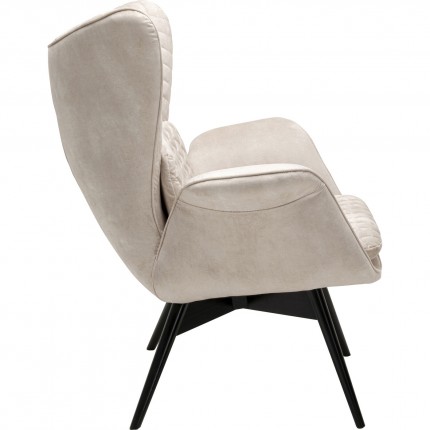 Fauteuil Tudor fluweel creme Kare Design