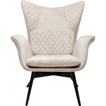 Fauteuil Tudor fluweel creme Kare Design