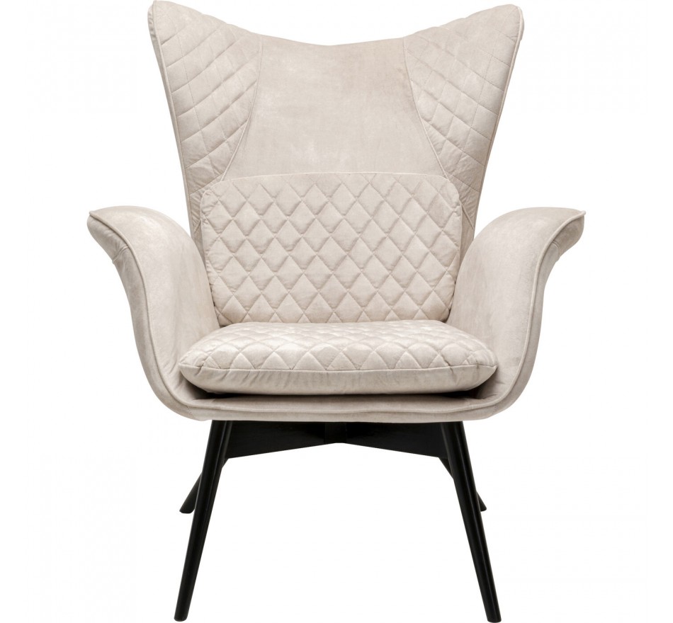 Fauteuil Tudor fluweel creme Kare Design