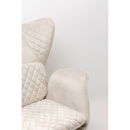 Fauteuil Tudor fluweel creme Kare Design