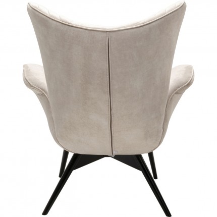 Fauteuil Tudor fluweel creme Kare Design