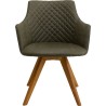 Chaise avec accoudoirs pivotante verte et chêne - Coco - Kare Design