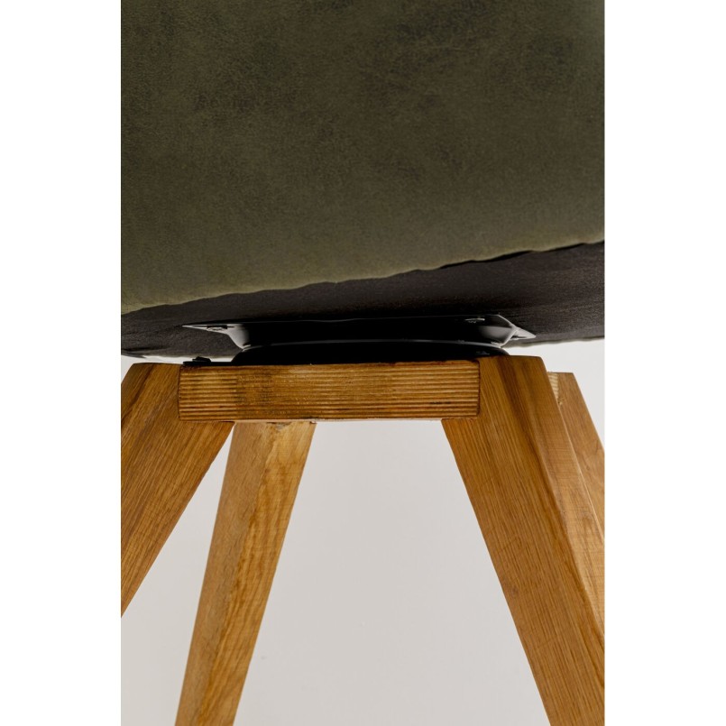 Chaise avec accoudoirs pivotante verte et chêne - Coco - Kare Design