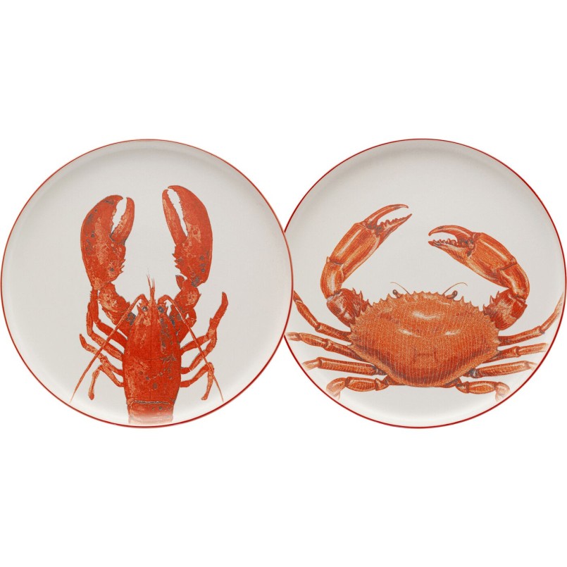 Assiettes Crabes rouges Ø27cm assorties