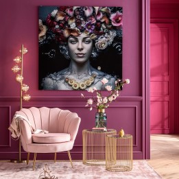 Tableau en verre - Flower Art Lady - Kare Design