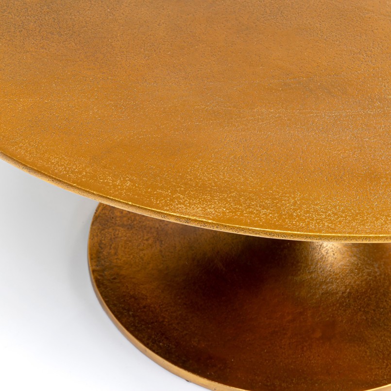Ronde salontafel in antiek goud aluminium - Marocco - Kare Design