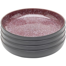 Assiettes creuses en grès noir, violet et blanc - Alissa - Kare Design