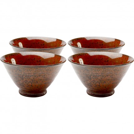 Kommen Ari rood Ø11cm (4/set) Kare Design