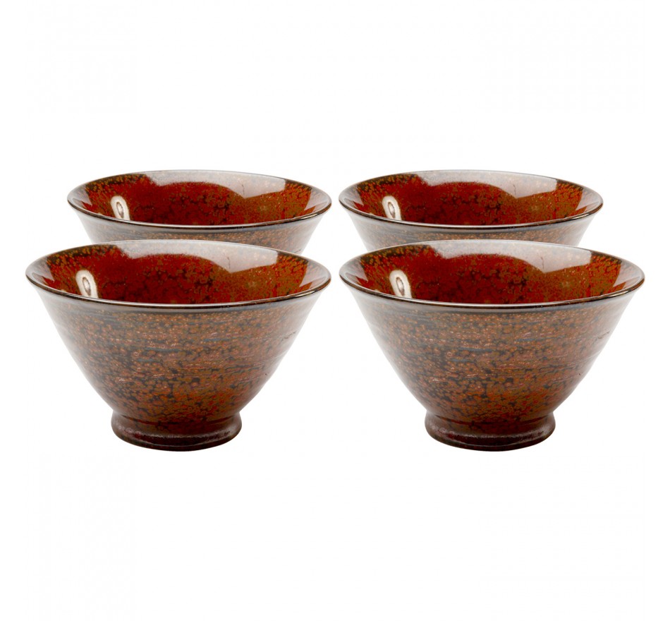 Kommen Ari rood Ø11cm (4/set) Kare Design