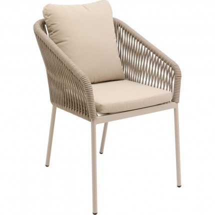 Outdoor chair with armrests Cyprus beige Kare Design