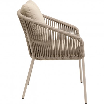 Outdoor chair with armrests Cyprus beige Kare Design