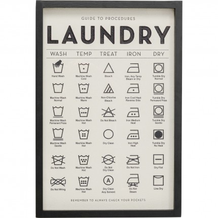 Framed Picture Laundry 41x61cm Kare Design