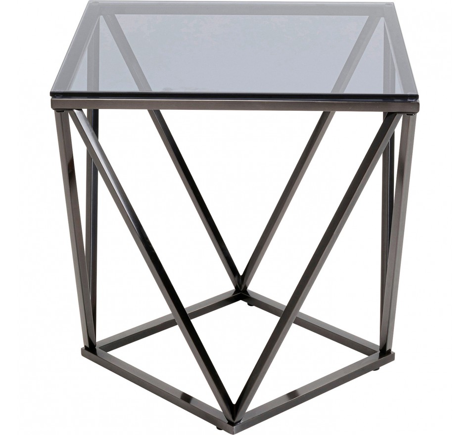 Bijzettafel Cristallo 50x50cm graphite Kare Design