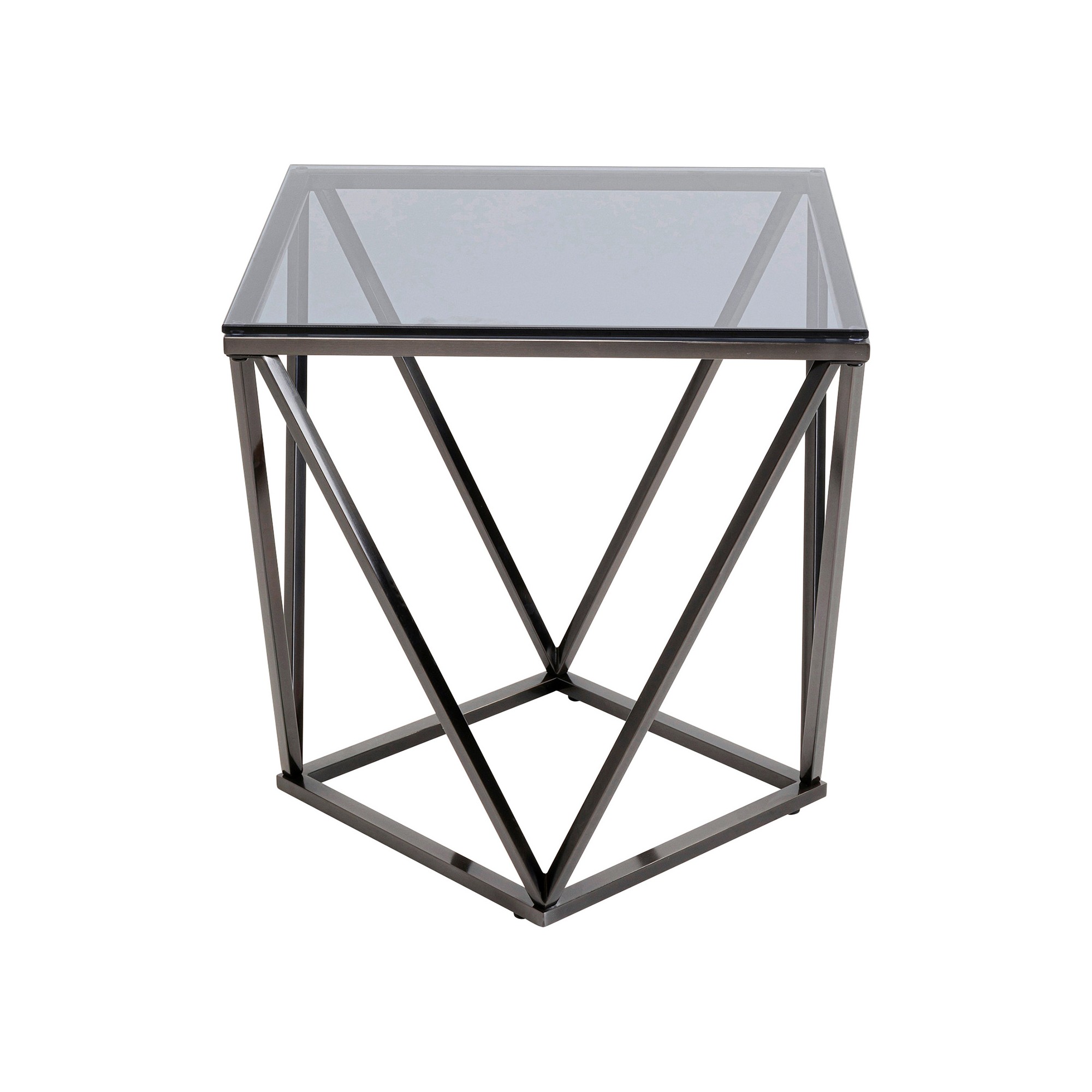 Bijzettafel Cristallo 50x50cm graphite Kare Design